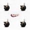 Service Caster 2'' Black Metal Hood Twin Caster with Brake Nylon Wheel 3/8 Thread Stem, 4PK SCC-TS02S50D-NYS-FB-B-381634-4 - alternate 2